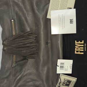 FRYE HOBO Smoke Gray Leather Shoulder Bag